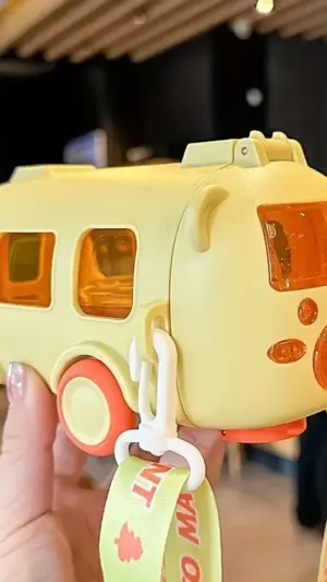 Cute Bus Shape Water Bottle color yellow