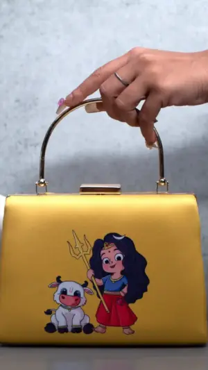 Durga Printed Clutches Yellow