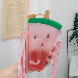 Watermelon Straw Water Bottle for water and juice