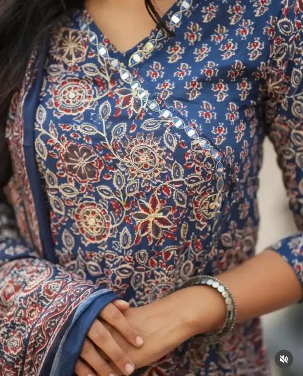 Embroidery Print Cotton Kurta Set